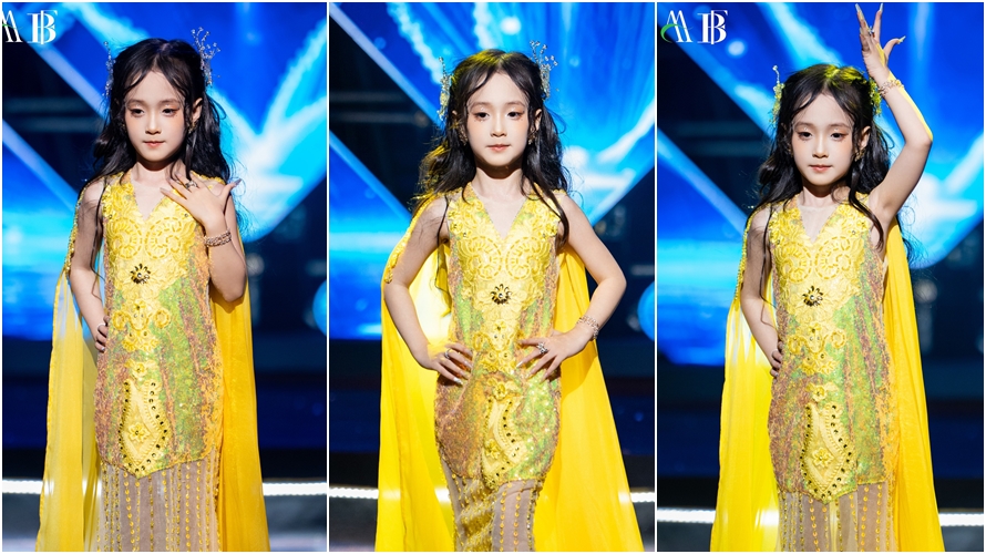 Mẫu nhí Nguyễn Linh Chi tỏa sáng trong sắc vàng lộng lẫy tại Diamond Crown Kids Awards 2025
